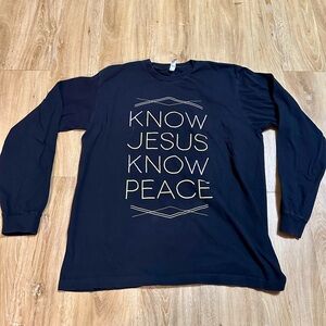 Know Jesus Know Peace XL women’s long sleeve shirt